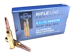 PPU 6,5x55 Swedish FMJ BT 9,0g 20Stk
